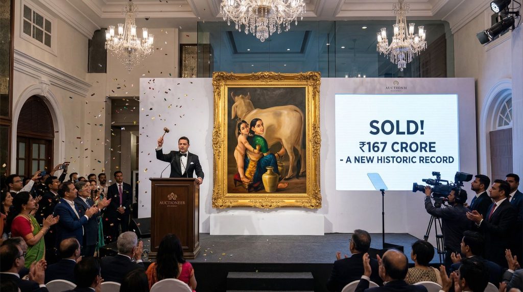 Raja Ravi Varma Yashoda and Krishna, 167 crore painting, most expensive Indian art, Saffronart auction 2026.